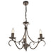 Endon 2030-3AS Bernice 3lt Pendant Antique silver effect plate 3 x 60W E14 candle (Required) - westbasedirect.com