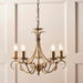 Endon 2030-5AN Bernice 5lt Pendant Antique brass plate 5 x 60W E14 candle (Required) - westbasedirect.com