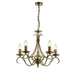 Endon 2030-5AN Bernice 5lt Pendant Antique brass plate 5 x 60W E14 candle (Required) - westbasedirect.com