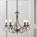 Endon 2030-5AS Bernice 5lt Pendant Antique silver effect plate 5 x 60W E14 candle (Required) - westbasedirect.com