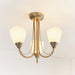 Endon 601-3AN Haughton 3lt Semi flush Antique brass plate & opal glass 3 x 60W E14 candle (Required) - westbasedirect.com