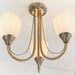 Endon 601-3AN Haughton 3lt Semi flush Antique brass plate & opal glass 3 x 60W E14 candle (Required) - westbasedirect.com