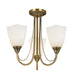 Endon 601-3AN Haughton 3lt Semi flush Antique brass plate & opal glass 3 x 60W E14 candle (Required) - westbasedirect.com