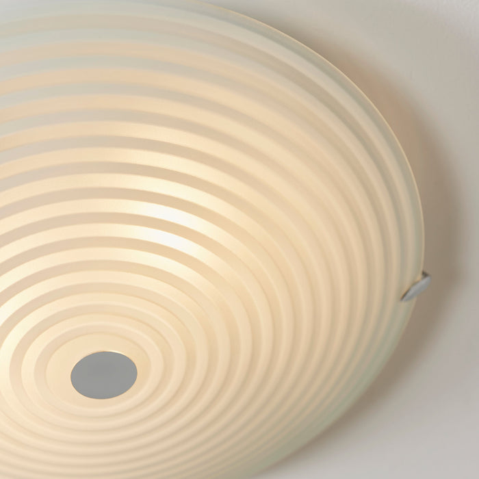 Endon 633-32 Roundel 2lt Flush Frosted/clear glass & chrome plate 2 x 40W E14 candle (Required) - westbasedirect.com