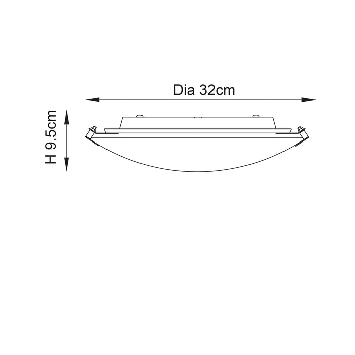 Endon 633-32 Roundel 2lt Flush Frosted/clear glass & chrome plate 2 x 40W E14 candle (Required) - westbasedirect.com