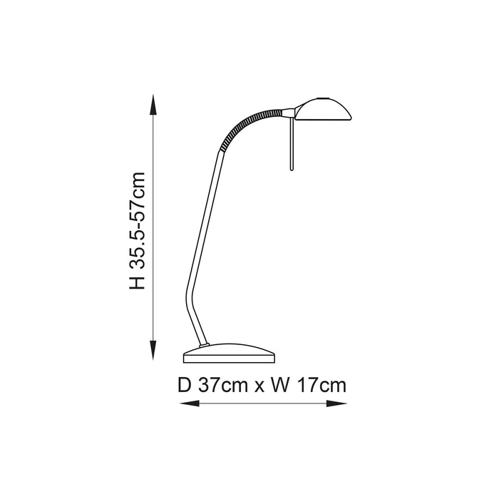 Endon 656-TL-SC Hackney 1lt Table Satin chrome plate 18W G9 clear capsule (Required) - westbasedirect.com