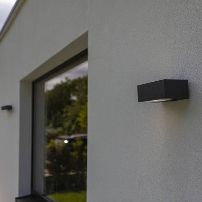 Lutec 5602734118 GEMINI IP54 E27 Outdoor Wall Light - Dark Grey (Lamp Not Included)