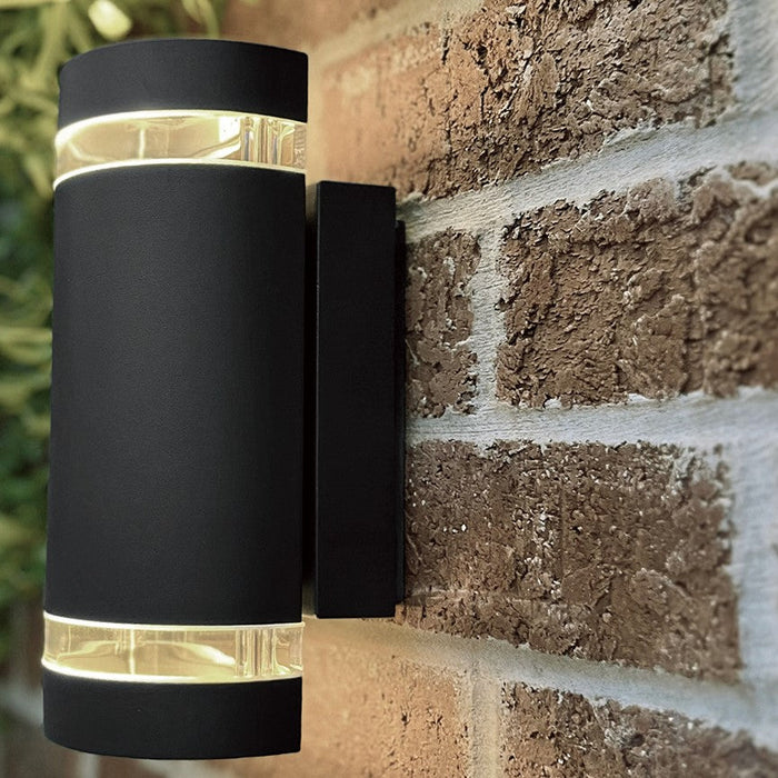 Lutec 5604011012 FOCUS IP44 GU10 Outdoor Up/Down Wall Light - Matt Black (Lamp Not Included)