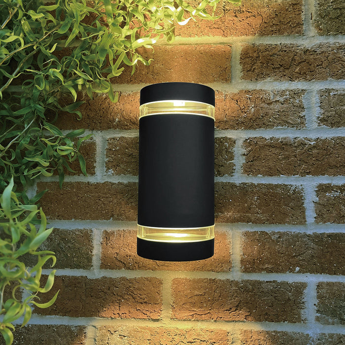 Lutec 5604011012 FOCUS IP44 GU10 Outdoor Up/Down Wall Light - Matt Black (Lamp Not Included)