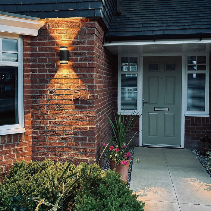 Lutec 5604011012 FOCUS IP44 GU10 Outdoor Up/Down Wall Light - Matt Black (Lamp Not Included)
