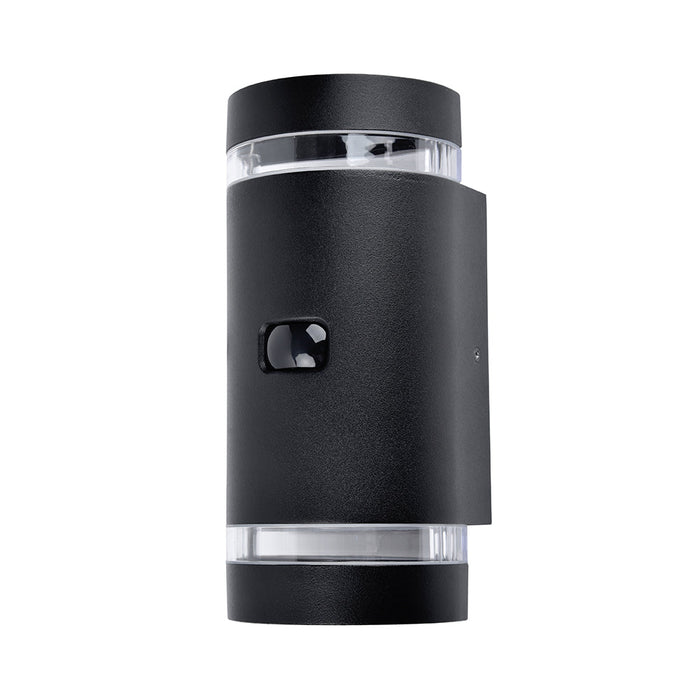 Lutec 5604014012 FOCUS IP44 GU10 Outdoor Up/Down Wall Light with PIR - Matt Black (Lamp Not Included)