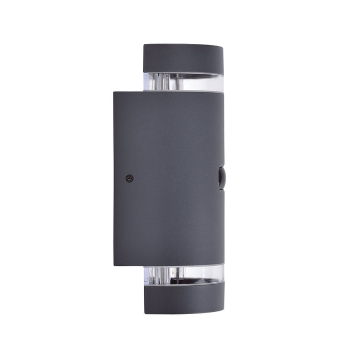 Lutec 5604014118 FOCUS IP44 GU10 Outdoor Up/Down Wall Light with PIR - Anthracite Grey (Lamp Not Included)