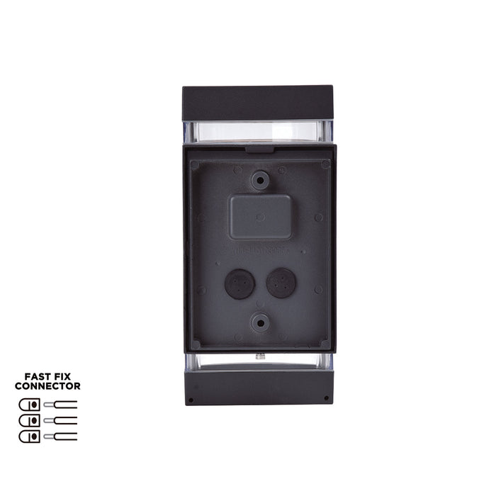 Lutec 5604023118 FOCUS IP44 GU10 Outdoor Up/Down Wall Light with Photocell - Anthracite Grey (Lamp Not Included)