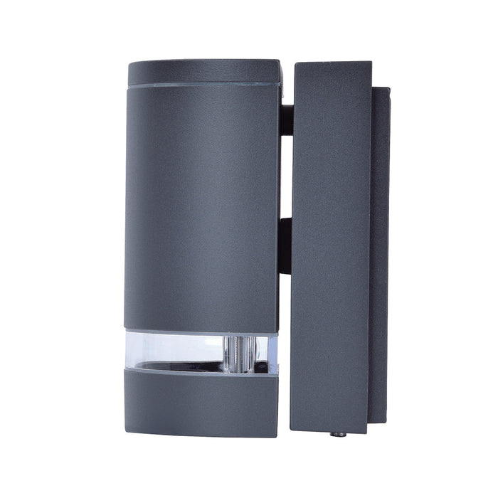 Lutec 5604101118 FOCUS IP44 GU10 Outdoor Down Wall Light - Anthracite Grey (Lamp Not Included)