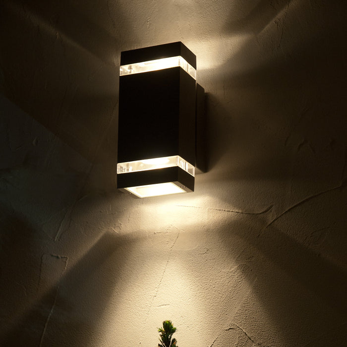 Lutec 5605013118 FOCUS 8.3W IP44 LED Outdoor Up/Down Wall Light 4000K - Dark Grey
