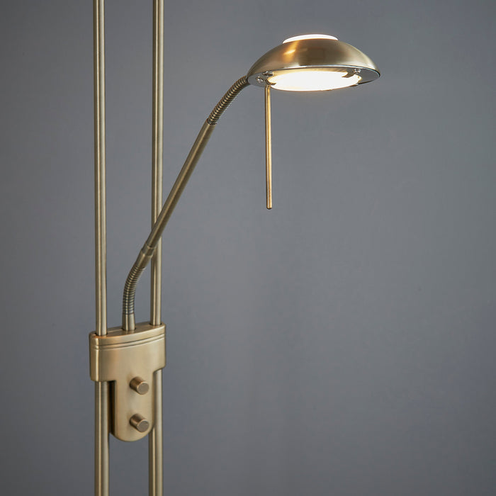 Endon ROME-AN Rome 2lt Floor Antique brass plate & opal glass 230W R7s tungsten (117mm) & 33W G9 clear capsule (Required) - westbasedirect.com