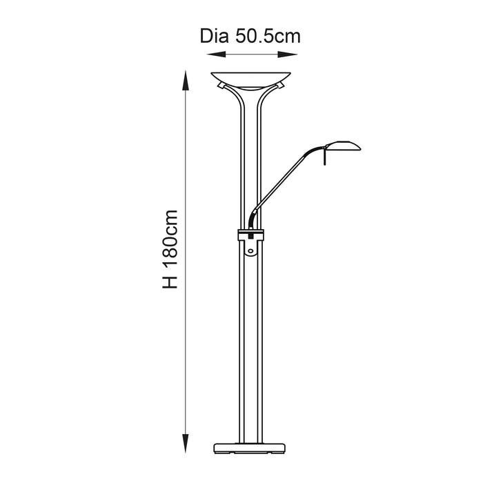 Endon ROME-BC Rome 2lt Floor Black chrome plate & opal glass 230W R7s tungsten (117mm) & 33W G9 clear capsule (Required) - westbasedirect.com