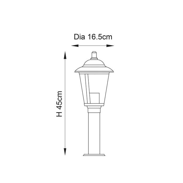 Endon YG-863-SS Klien 1lt Floor Polished stainless steel & clear pc 60W E27 GLS (Required) - westbasedirect.com