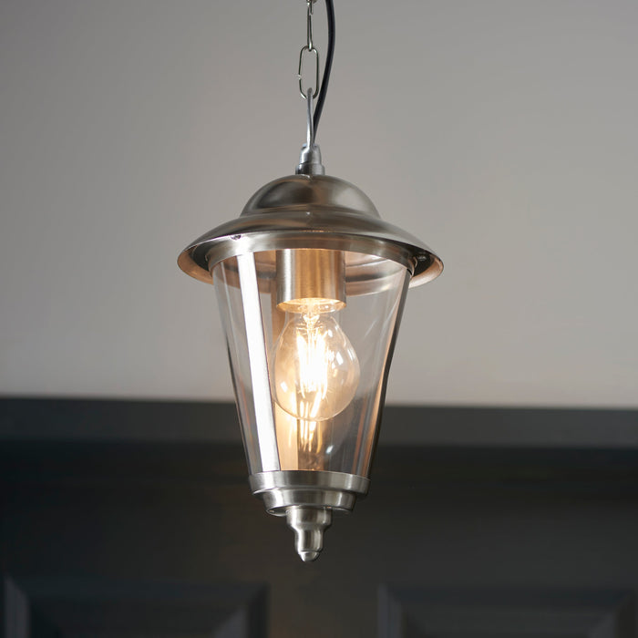 Endon YG-865-SS Klien 1lt Pendant Polished stainless steel & clear pc 10.5W LED E27 Warm White (Required) - westbasedirect.com