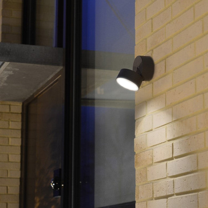 Lutec 5626001118 TRUMPET 9.5W IP54 LED Outdoor Adjustable Wall Light 4000K - Dark Grey