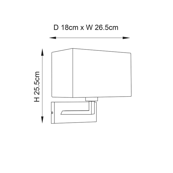 Endon 96751-CH Piccolo 1lt Wall Chrome plate & white fabric 60W E27 GLS (Required) - westbasedirect.com