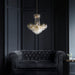 Endon 96819-GO Adagio 9lt Pendant Clear glass & gold effect plate 9 x 6W LED E14 (Required) - westbasedirect.com