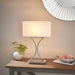 Endon 96930-TLCH Epalle 1lt Table Chrome plate & white fabric 60W E14 candle (Required) - westbasedirect.com