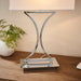 Endon 96930-TLCH Epalle 1lt Table Chrome plate & white fabric 60W E14 candle (Required) - westbasedirect.com