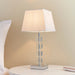 Endon 96940-TLCH Murford 1lt Table Chrome plate, clear acrylic with white fabric 40W E14 candle (Required) - westbasedirect.com