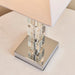 Endon 96940-TLCH Murford 1lt Table Chrome plate, clear acrylic with white fabric 40W E14 candle (Required) - westbasedirect.com