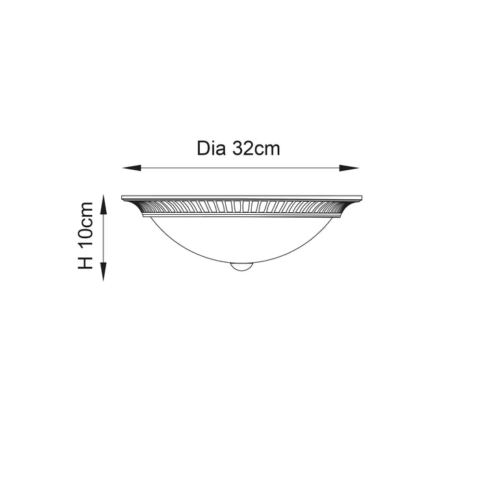 Endon 91123 Brahm 2lt Flush Antique brass plate & frosted glass 2 x 40W E14 candle (Required) - westbasedirect.com