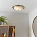 Endon 91121 Atlas 2lt Flush Antique brass plate & frosted glass 2 x 40W E27 GLS (Required) - westbasedirect.com