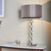 Endon VERDONE Verdone 1lt Table Clear crystal & taupe silk 60W E27 GLS (Required) - westbasedirect.com