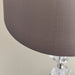 Endon VERDONE Verdone 1lt Table Clear crystal & taupe silk 60W E27 GLS (Required) - westbasedirect.com