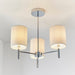 Endon BRIO-3CH Brio 3lt Semi flush Chrome plate & vintage white fabric 3 x 40W E14 golf (Required) - westbasedirect.com