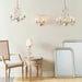 Endon LULLABY-5CR Lullaby 5lt Pendant Cream/br gold paint & clear/pearl acrylic 5 x 60W E14 candle (Required) - westbasedirect.com