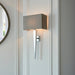 Endon MORETO-1WBCH Moreto 1lt Wall Chrome plate & grey fabric 7W LED E14 (Required) - westbasedirect.com