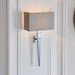 Endon MORETO-1WBCH Moreto 1lt Wall Chrome plate & grey fabric 7W LED E14 (Required) - westbasedirect.com