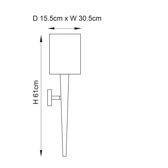 Endon MORETO-1WBCH Moreto 1lt Wall Chrome plate & grey fabric 7W LED E14 (Required) - westbasedirect.com