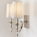 Endon DOMINA-2WBNI Domina 2lt Wall Nickel plate & white fabric 2 x 6W LED E14 (Required) - westbasedirect.com