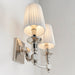 Endon DOMINA-2WBNI Domina 2lt Wall Nickel plate & white fabric 2 x 6W LED E14 (Required) - westbasedirect.com