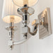 Endon DOMINA-2WBNI Domina 2lt Wall Nickel plate & white fabric 2 x 6W LED E14 (Required) - westbasedirect.com