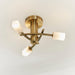 Endon 146-3AB Havana 3lt Semi flush Antique brass plate & frosted glass 3 x 3W LED G9 (Required) - westbasedirect.com