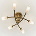 Endon 146-6AB Havana 6lt Semi flush Antique brass plate & frosted glass 6 x 3W LED G9 (Required) - westbasedirect.com