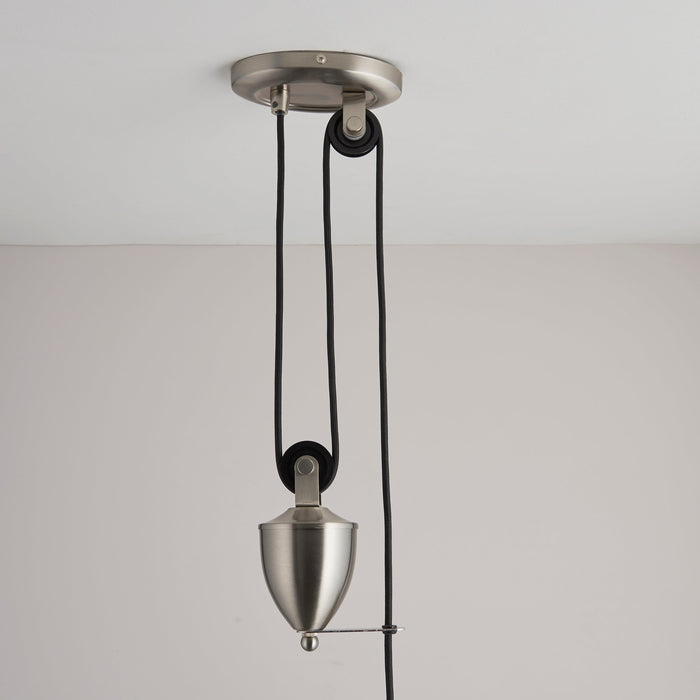 Endon POLKA-SN Polka 1lt Pendant Satin nickel plate 60W E27 GLS (Required) - westbasedirect.com