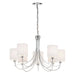 Endon PHANTOM-7CH Phantom 7lt Pendant Chrome plate & white fabric 7 x 40W E14 candle (Required) - westbasedirect.com