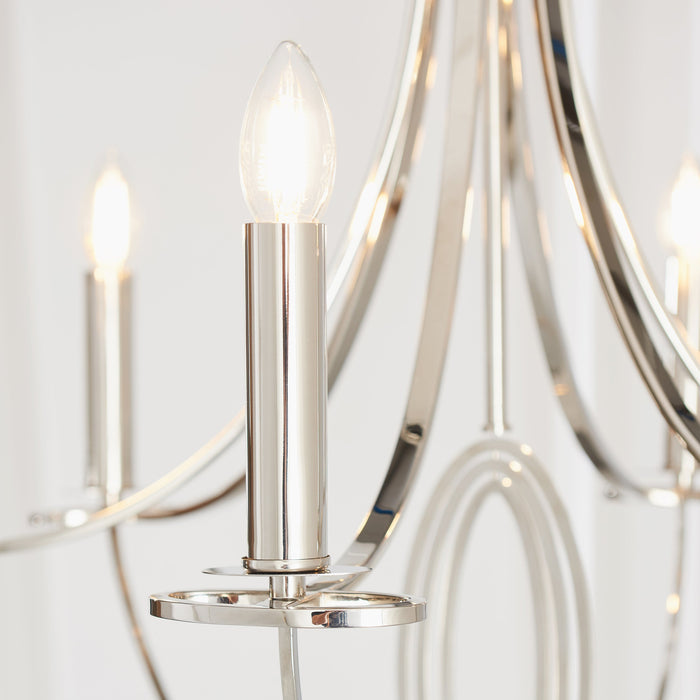 Endon WHISTLE-6NI Whistle 6lt Pendant Nickel plate 6 x 60W E14 candle (Required) - westbasedirect.com