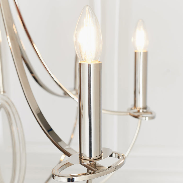 Endon WHISTLE-6NI Whistle 6lt Pendant Nickel plate 6 x 60W E14 candle (Required) - westbasedirect.com