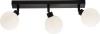 Knightsbridge BA01B3MB 230V IP44 G9 Triple Bar Spotlight with Round Frosted Glass - Matt Black