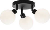 Knightsbridge BA01P3MB 230V IP44 G9 Triple Spotlight with Round Frosted Glass - Matt Black